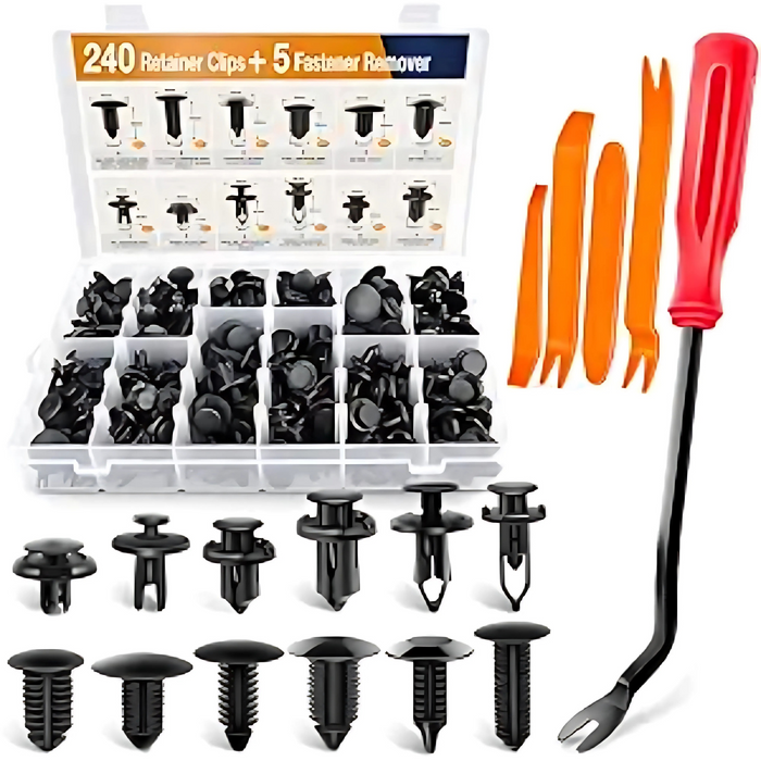 Assorted Auto Retainer Clips And Fastener With Removal Tool Kit